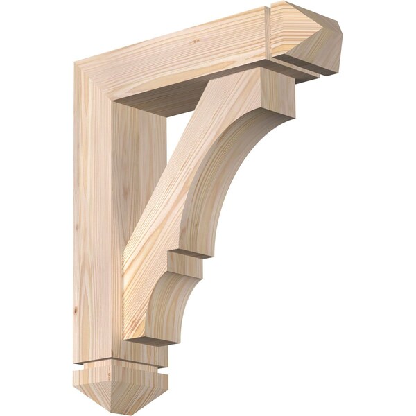 Ekena Millwork Balboa Arts and Crafts Smooth Bracket w/ Offset Brace, Douglas Fir, 5 1/2"W x 20"D x 24"H BKT0604X20X24BOA03SDF - main